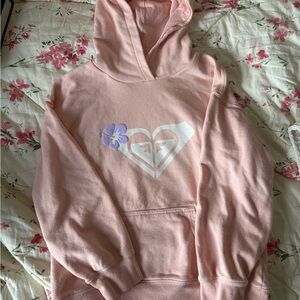Pink Hoodie with Heart and Flower Design